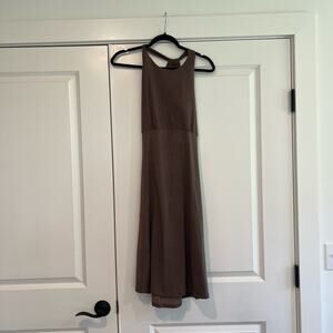Prana Women's Brown Haltar Athletic‎ Dress with Built In Bra Size Medium